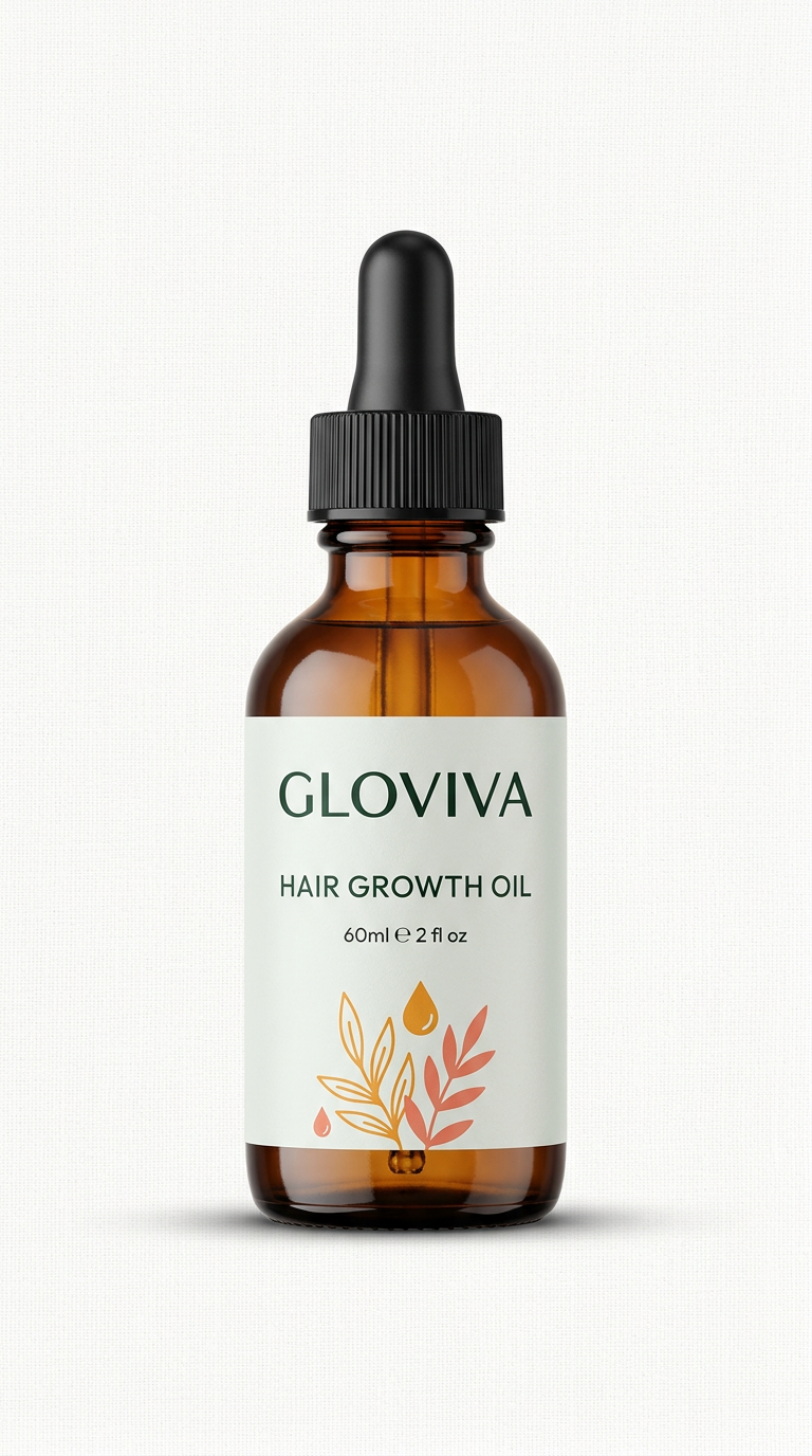 Hair growth oil sleek glass bottle